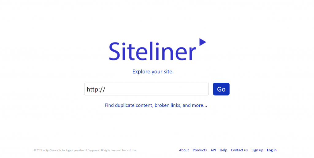Homepage of Siteliner