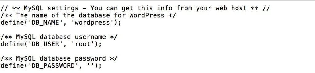 configure wp-sample-config file to install WordPress on localhost   wp sample config file