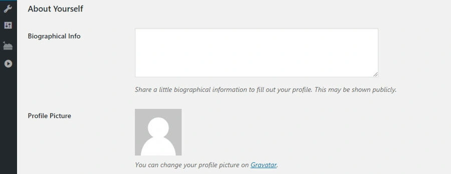 Your profile bio information.
