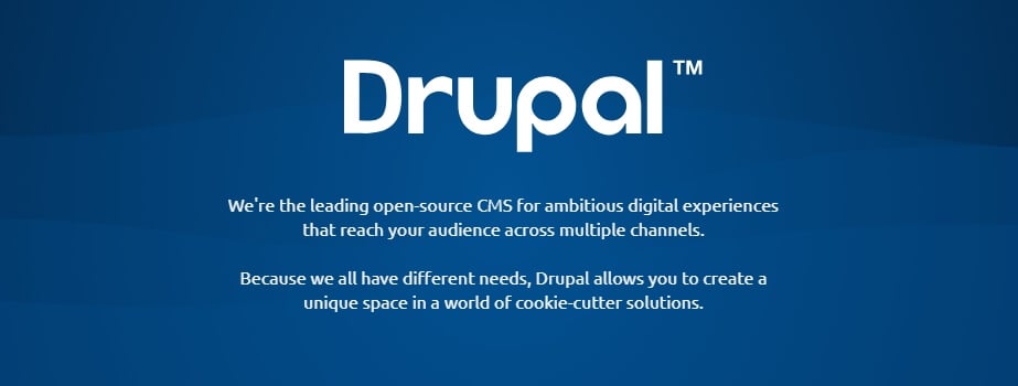 La page d'accueil Drupal.