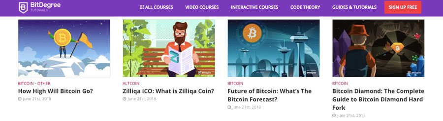 Bitcoin-Kurse in BitDegree