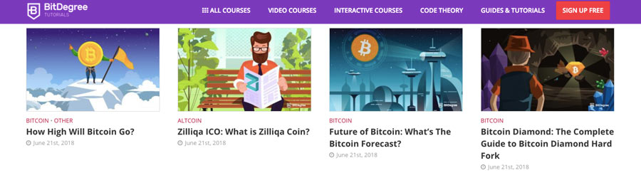 Bitcoin courses in BitDegree