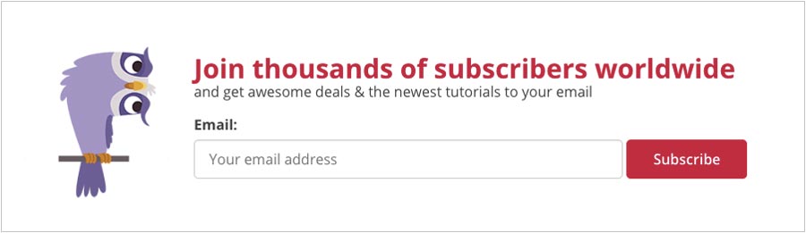 Example of a subscription form