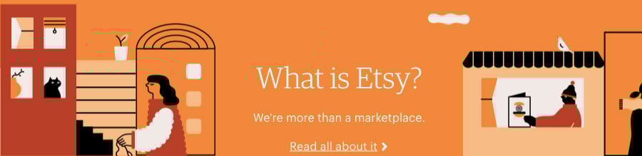 Homepage of Etsy