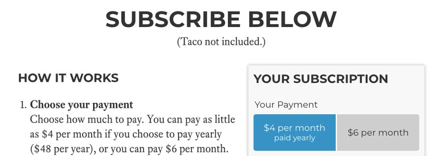 An example of membership website