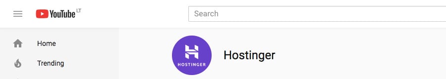 Hostinger's Youtube channel
