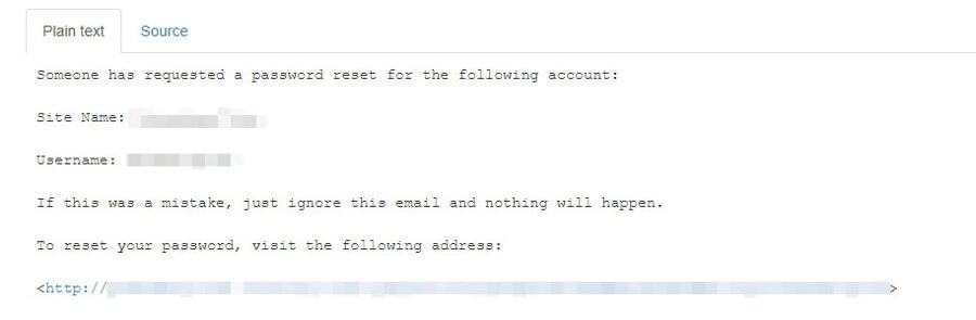 Your password reset email.