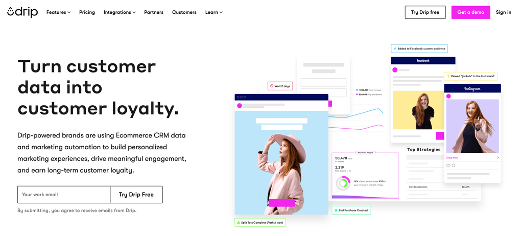 Trang chủ Drip – eCommerce customer relationship management platform.