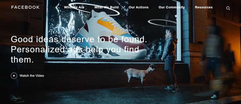 A screenshot showing Facebook's ad campaign