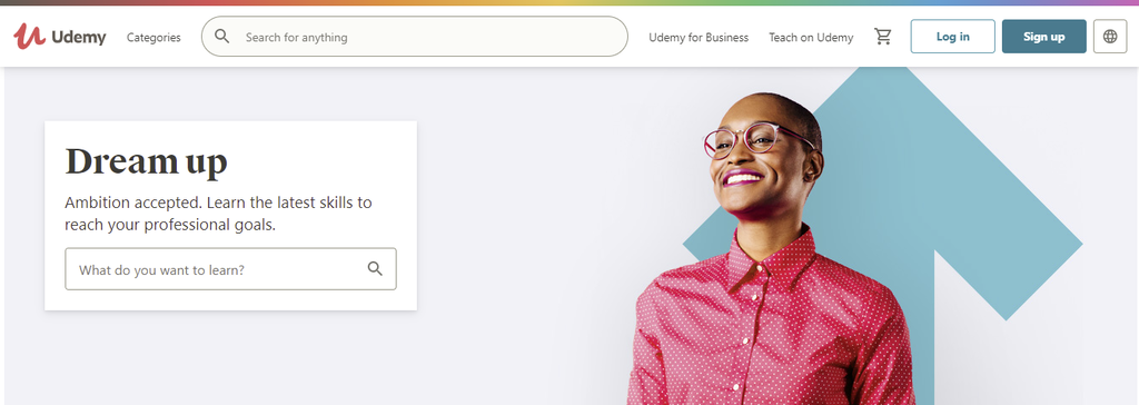 Uno screenshot che mostra la pagina di Udemy