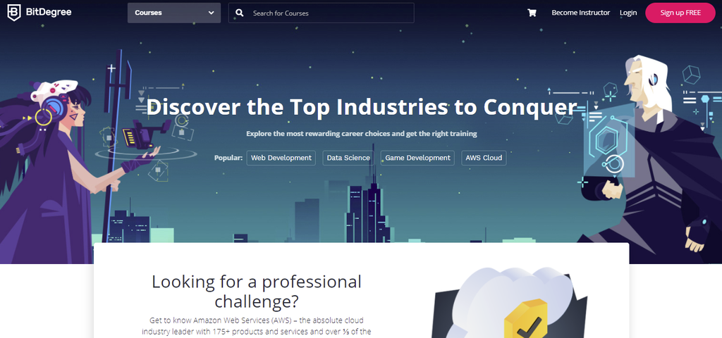 Uno screenshot che mostra la pagina delle carriere di BitDegree
