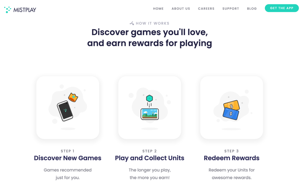 A screenshot showing Mistplay's homepage