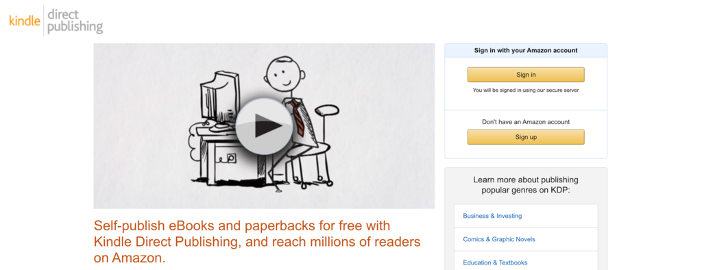 Amazon Kindle Direct Publishing website.