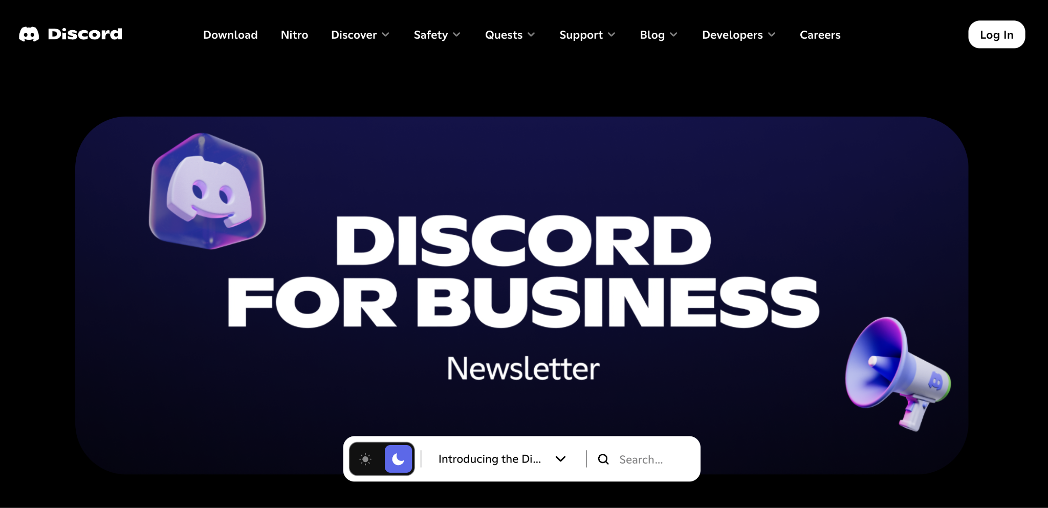 Discord for Business Newsletter landing page