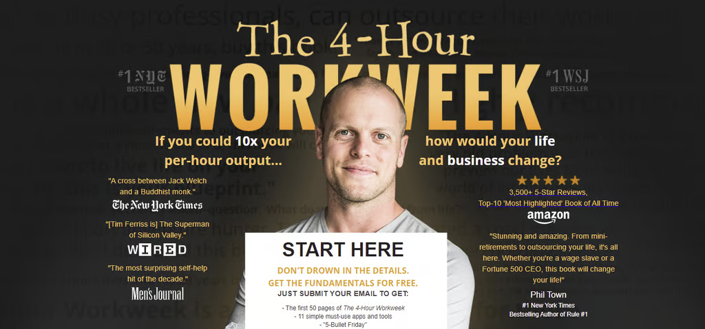 The 4-Hour Workweek home page