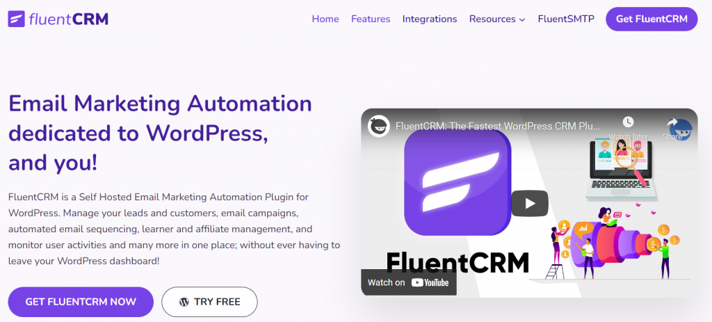 FluentCRM, a self-hosted email marketing automation plugin for WordPress

