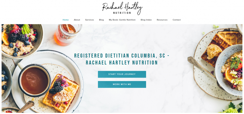 Rachael Hartley Nutrition is a food blog with a great theme