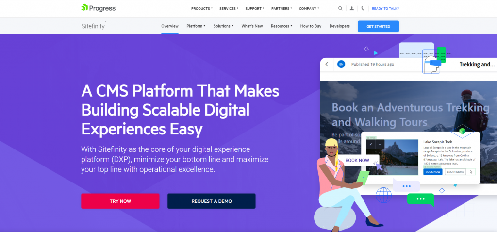 Sitefinity landing page.