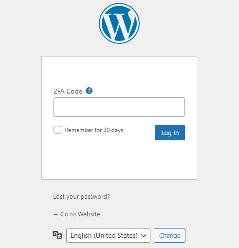 Two-factor authentication on WordPress.org login page
