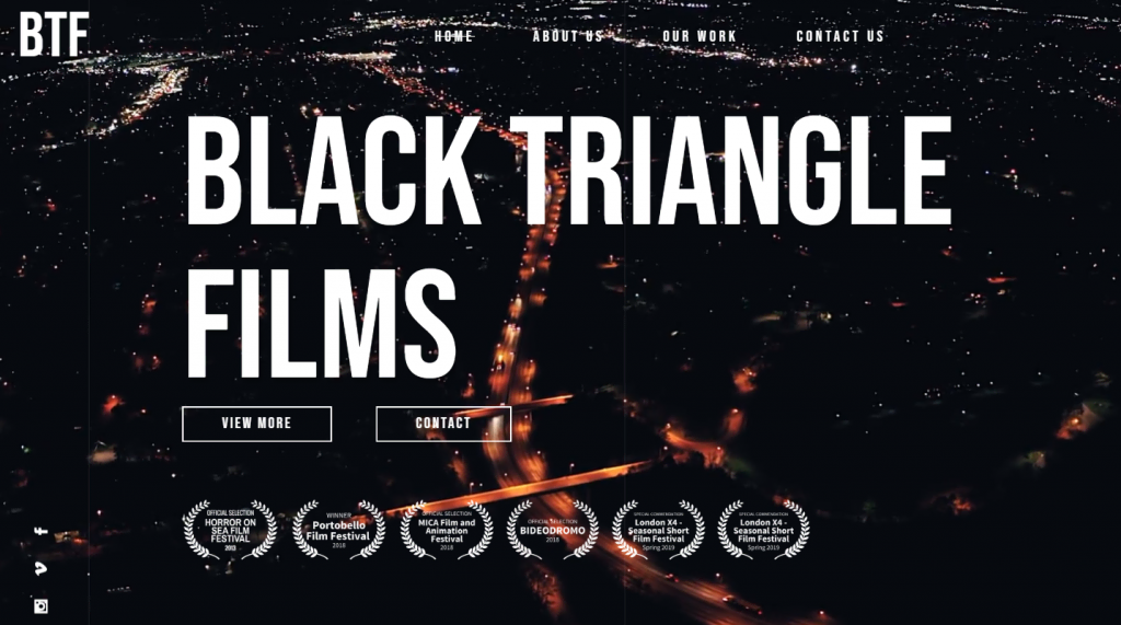 Black Triangle Films', a Hostinger client, homepage