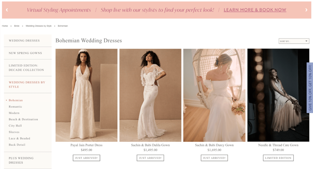 Example of a catalog page