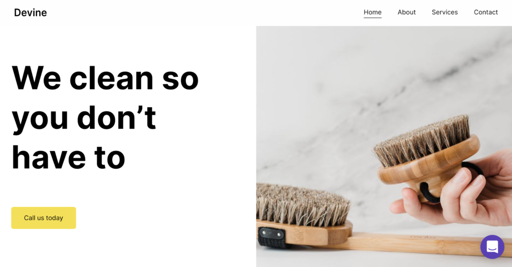The premade sections on Devine website template