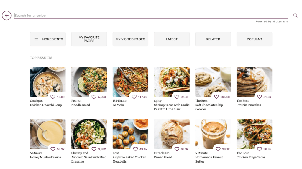 An example of a search bar used on Pinch of Yum