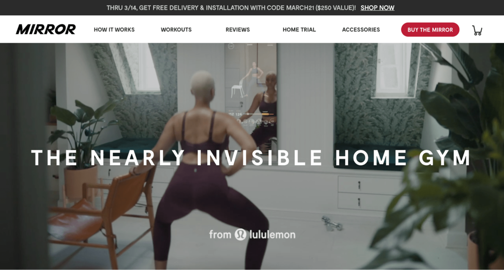 Example of a home page with above the fold video