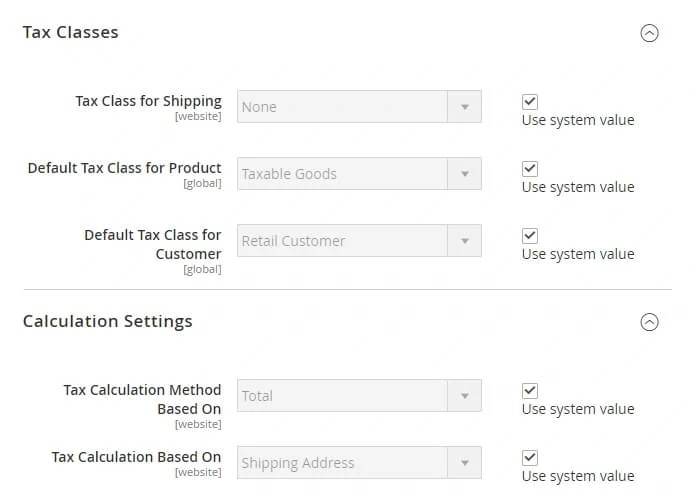 Configuring your Magento tax settings.