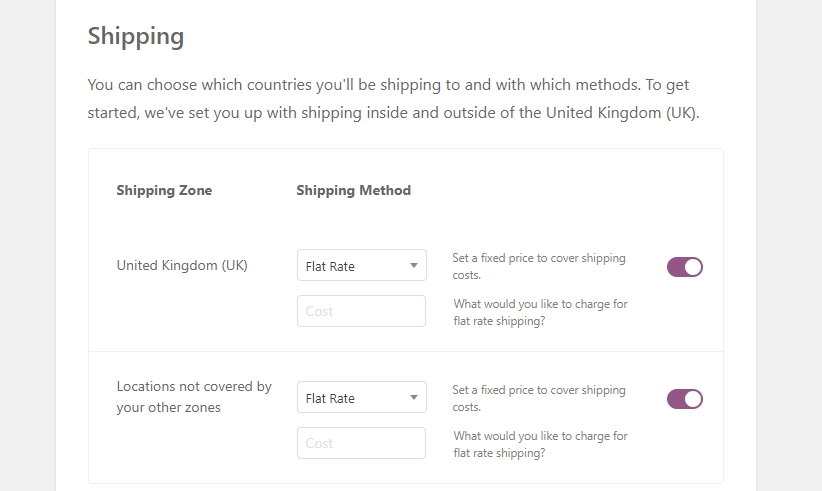 Configuring your WooCommerce shipping settings.
