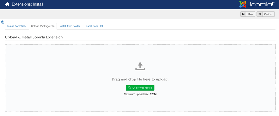 Install Joomla template