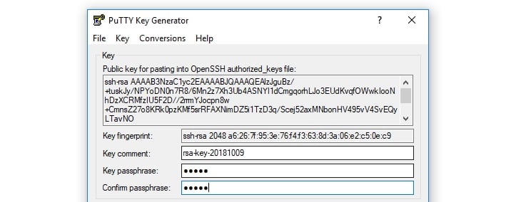 Setting up a passphrase for your keys.
