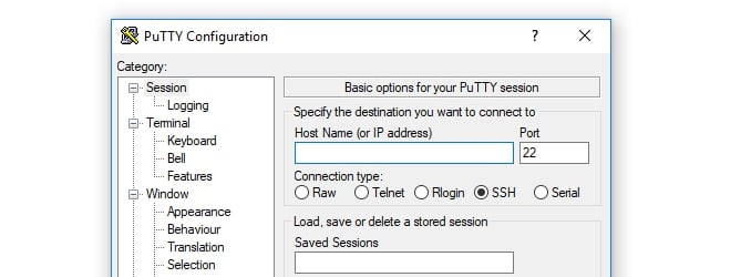 The PuTTy SSH client.