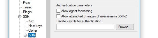 Uploading your private key file.