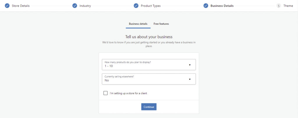 Additional business details required by WooCommerce setup wizard