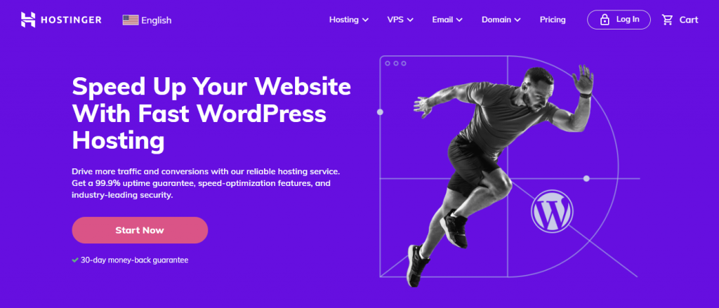 Hostinger's WordPress hosting homepage