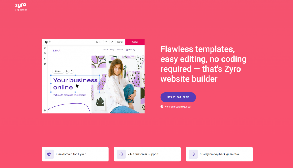 Zyro site builder: Flawless Templates, Easy Editing, No Coding Required
