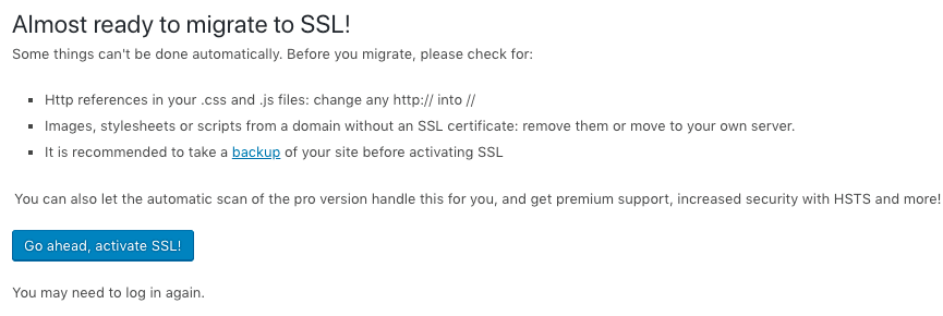 Activating SSL/TLS and forcing HTTPS on WordPress CMS