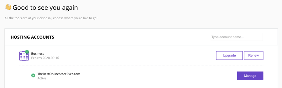 Manage online store via Hostinger control panel