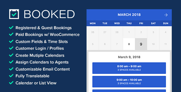 Booked Paid Plugin WordPress booking