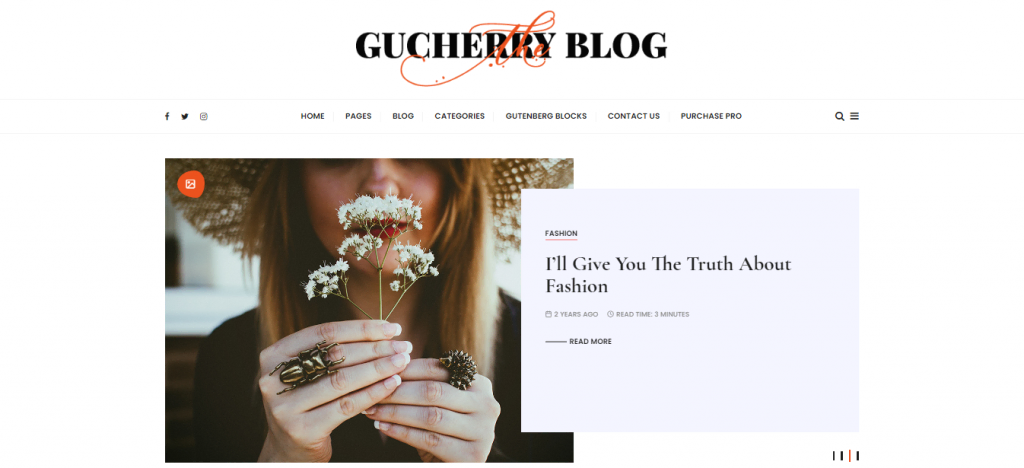 GuCherry Free WordPress Blog Theme