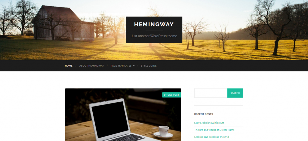 Hemingway Free WordPress Blog Theme