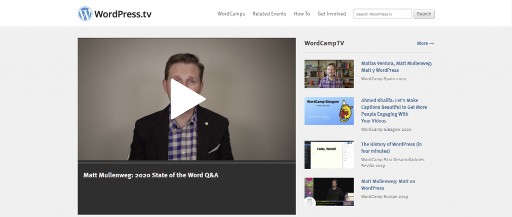 WordPress TV platform for learning WordPress