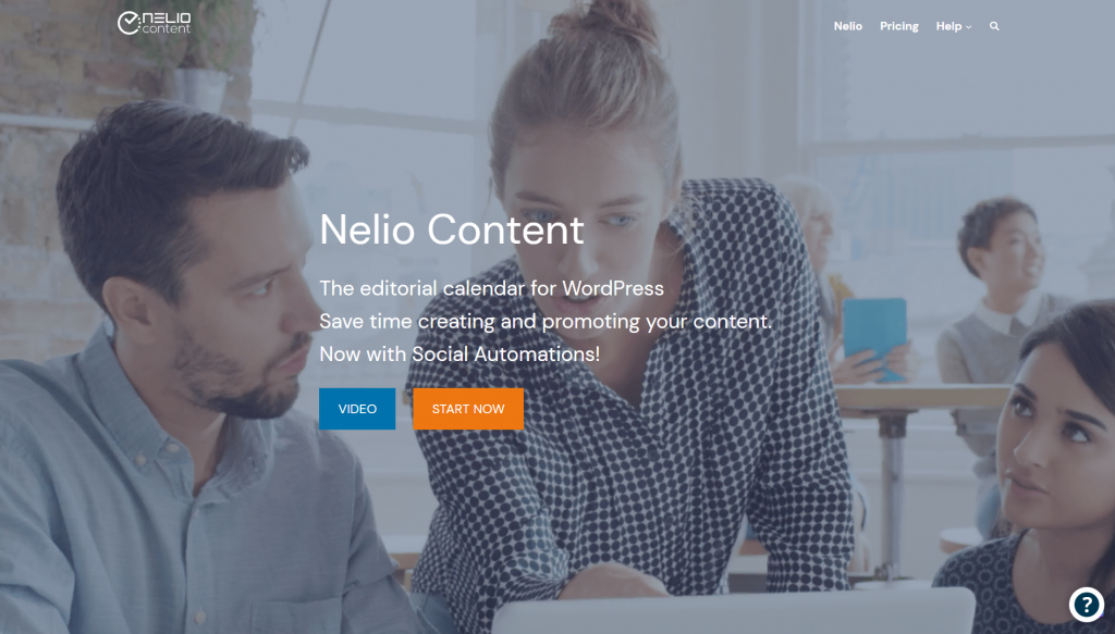 The homepage of Nelio Content