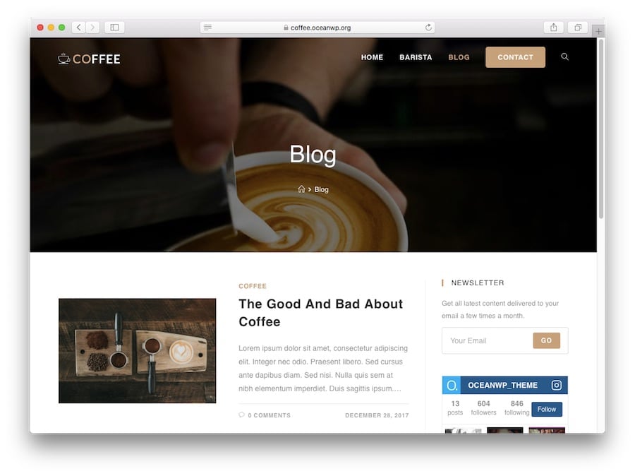 theme blog WordPress OceanWp