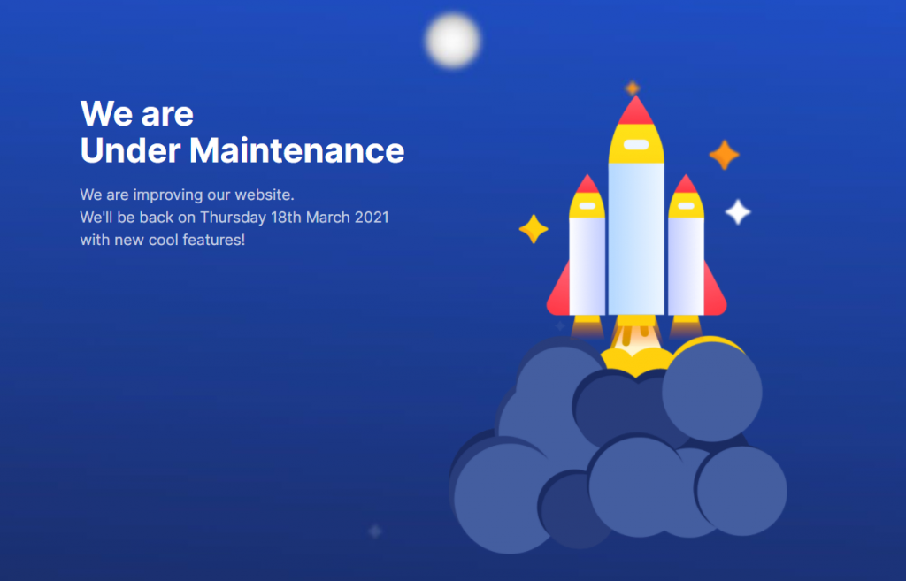Under maintenance landing page