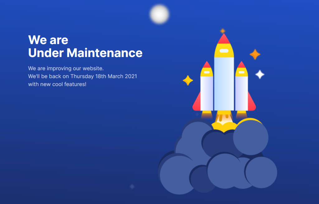 How do you know if a website is under maintenance?