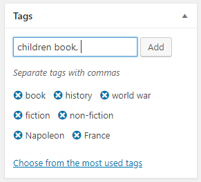 Add WordPress Tags for new post