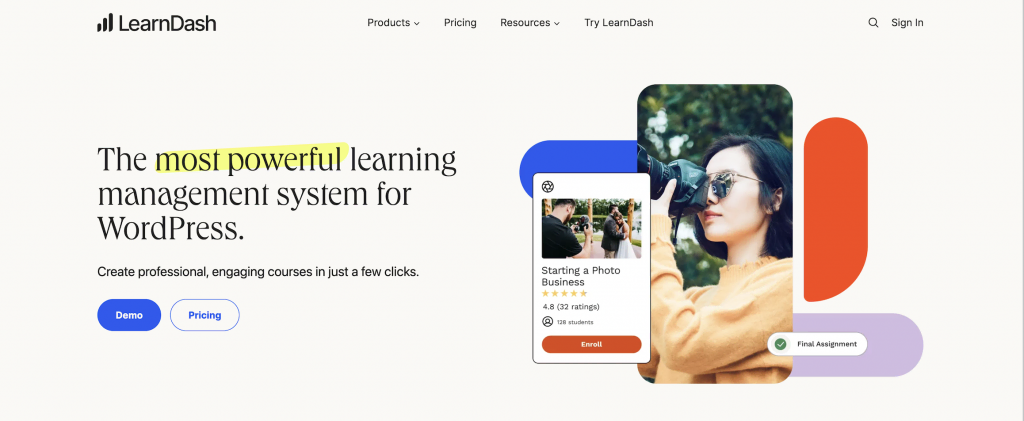 LearnDash homepage