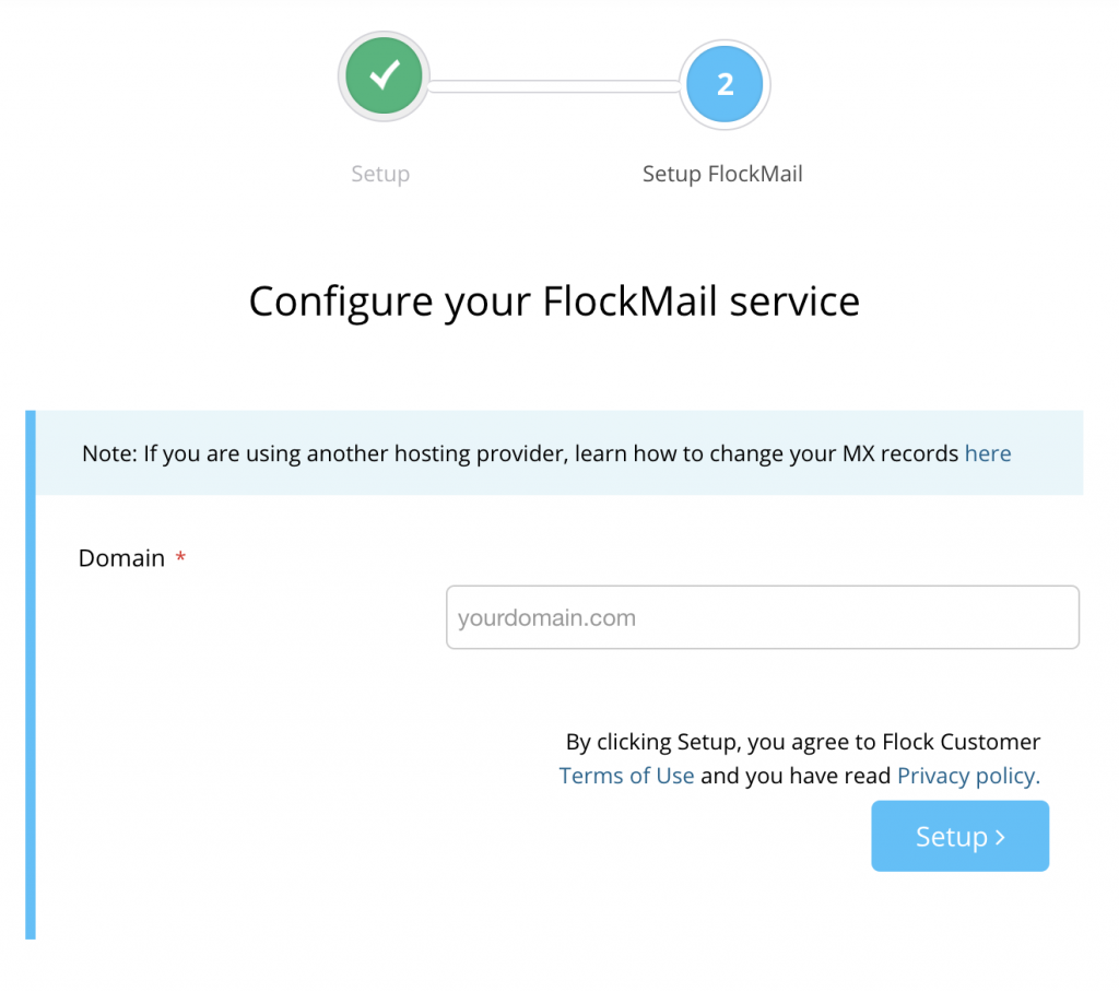 thiết lập business email lên flockmail